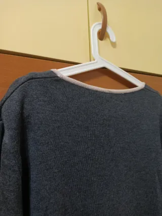 Maglia donna bicolore grigio/rosa