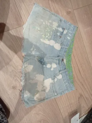 Falda vaquera DIY desteñida leopardo