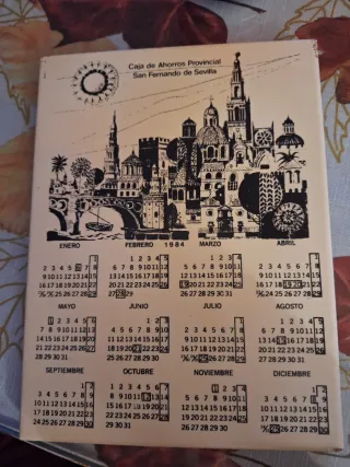 Azulejo calendario 1984 Caja Ahorros Sevilla