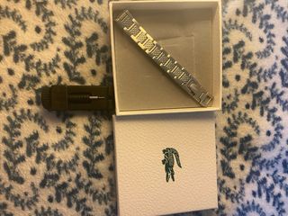 Pulsera Lacoste Plata y Negra