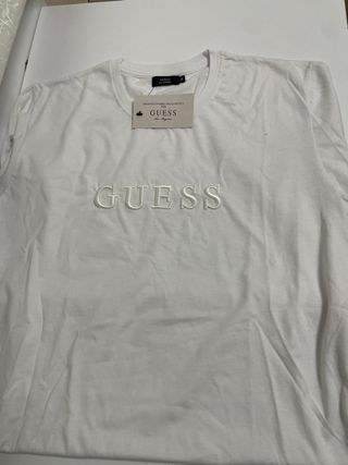 Camiseta Guess Blanca Logo Bordado
