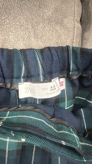 Falda pantalon niña cuadros azul y verde Talla 4-5