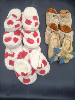 Ciabatte Natale Peluche Renna Cane Cuore