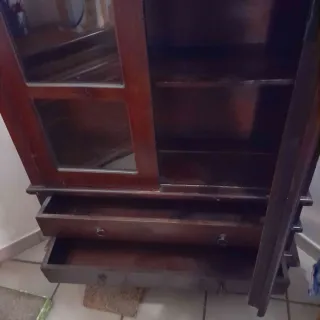 Vetrinetta vintage in legno e vetro