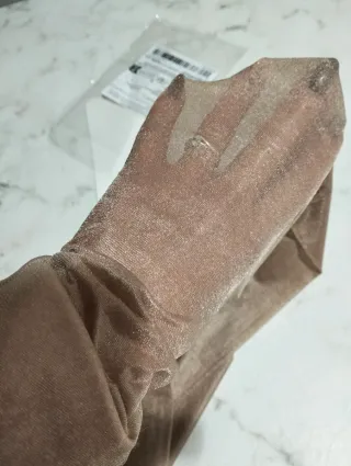 Collant traspirante beige/oro taglia unica