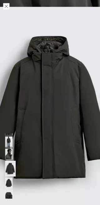 Parka acolchada verde Zara hombre sin estrenar