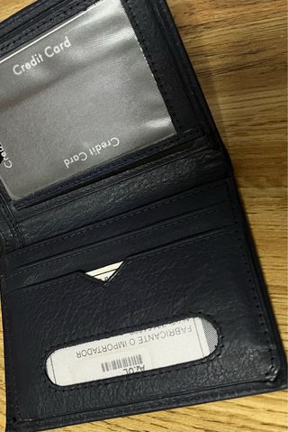 Cartera billetera Azul Oscuro de piel vacuno