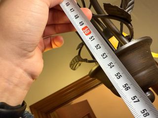 3 Lámparas iguales de forja con tulipas cristal