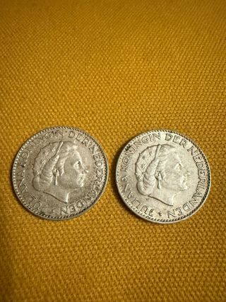 2 Monedas Países Bajos Juliana Reina