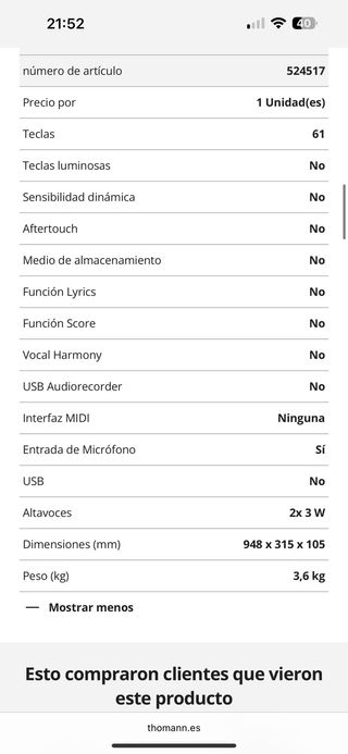 Teclado Startone BK-61
