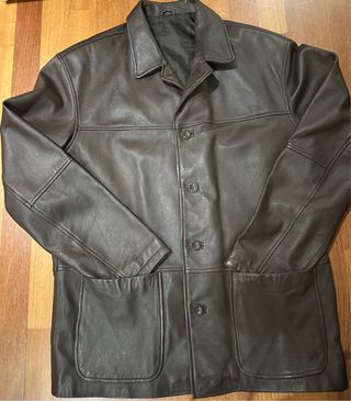 Chaqueta de piel Cortefiel Marrón Talla L