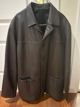 Chaqueta de piel Cortefiel Marrón Talla L