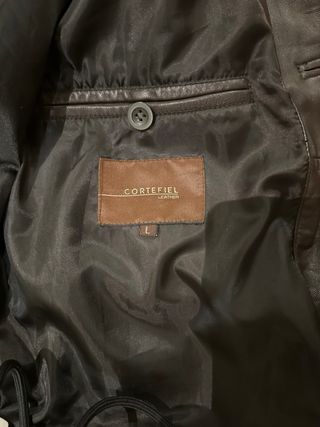 Chaqueta de piel Cortefiel Marrón Talla L