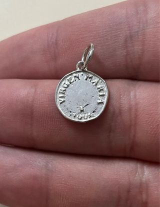 Hermosa Colgante Medallita Virgen Maria Plata 925