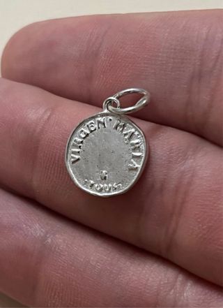 Hermosa Colgante Medallita Virgen Maria Plata 925
