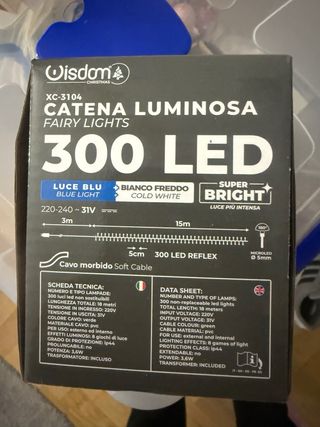 Luci LED Natale Wisdom 300 Blu/Bianco