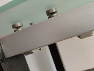 Mesa comedor cristal templado y madera