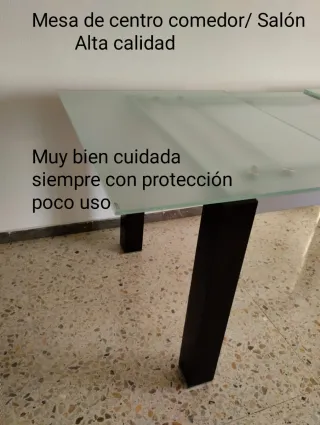 Mesa comedor cristal templado y madera
