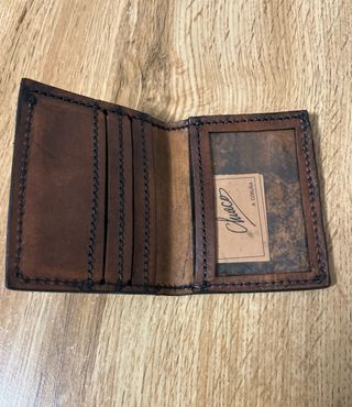 Cartera billetero de cuero marrón