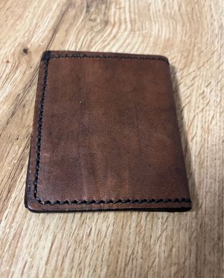 Cartera billetero de cuero marrón