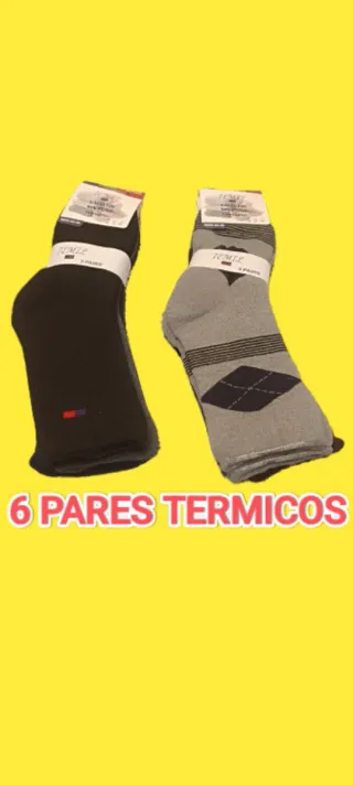 PACK 6 PARES CALCETINES INVIERNO TERMICOS HOMBRE