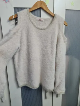 Jersey pelo beige Camaieu talla L