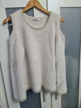 Jersey pelo beige Camaieu talla L