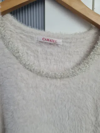 Jersey pelo beige Camaieu talla L