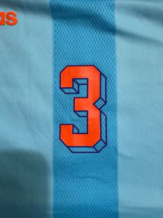 Maglietta Adidas a strisce blu e arancione