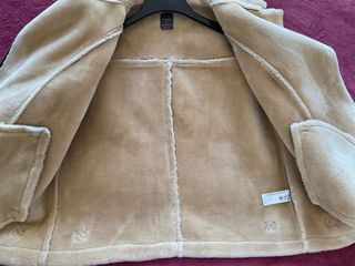 Cazadora efecto piel marrón Talla S