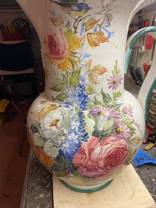 Porta ombrelli ceramica dipinto a mano metà '900