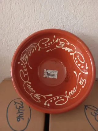 Ensaladera barro artesanal decorada 23cm