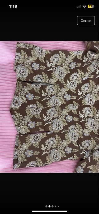 Vestido de fallera marrón y beige