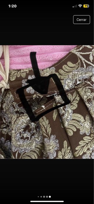 Vestido de fallera marrón y beige