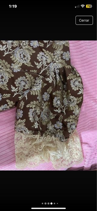 Vestido de fallera marrón y beige