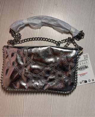 Bolso fiesta plateado Zara