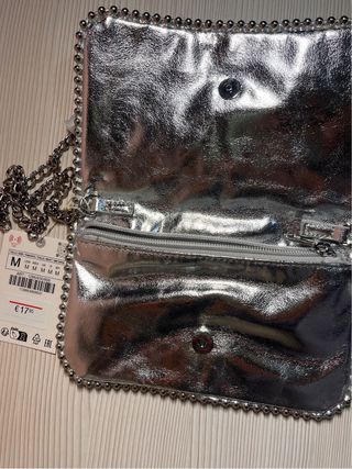 Bolso fiesta plateado Zara