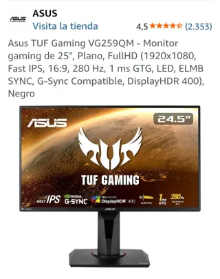 Monitor Asus TUF Gaming VG259QM