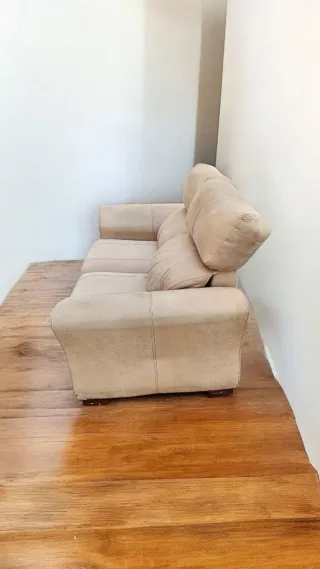 Sofá de tela beige 180x85
