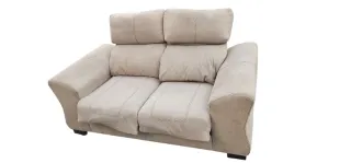 Sofá de tela beige 180x85