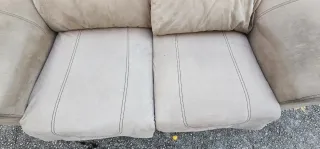 Sofá de tela beige 180x85