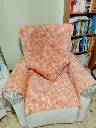 Copripoltrona con cuscino fantasia floreale