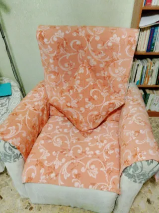 Copripoltrona con cuscino fantasia floreale