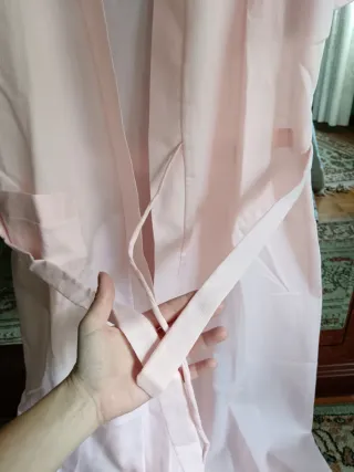 Conjunto camisón y bata rosa