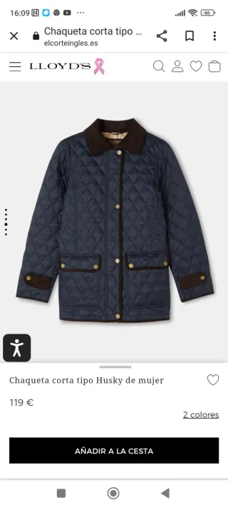 Chaqueta acolchada azul Lloyd's estilo Husky