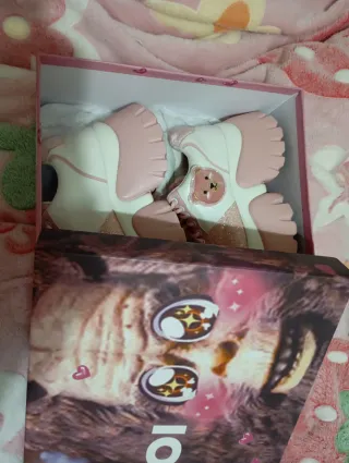 Zapatillas Kawaii Oso Rosa y Blanco