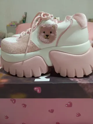 Zapatillas Kawaii Oso Rosa y Blanco