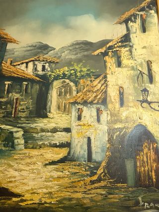 Pintura Impresionante con Marco Grande Labrado