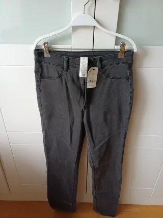 Pantalón vaquero gris talla M tezenis