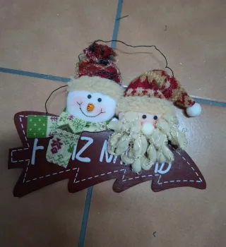 Figuras Navidad Muñeco Nieve y Papá Noel